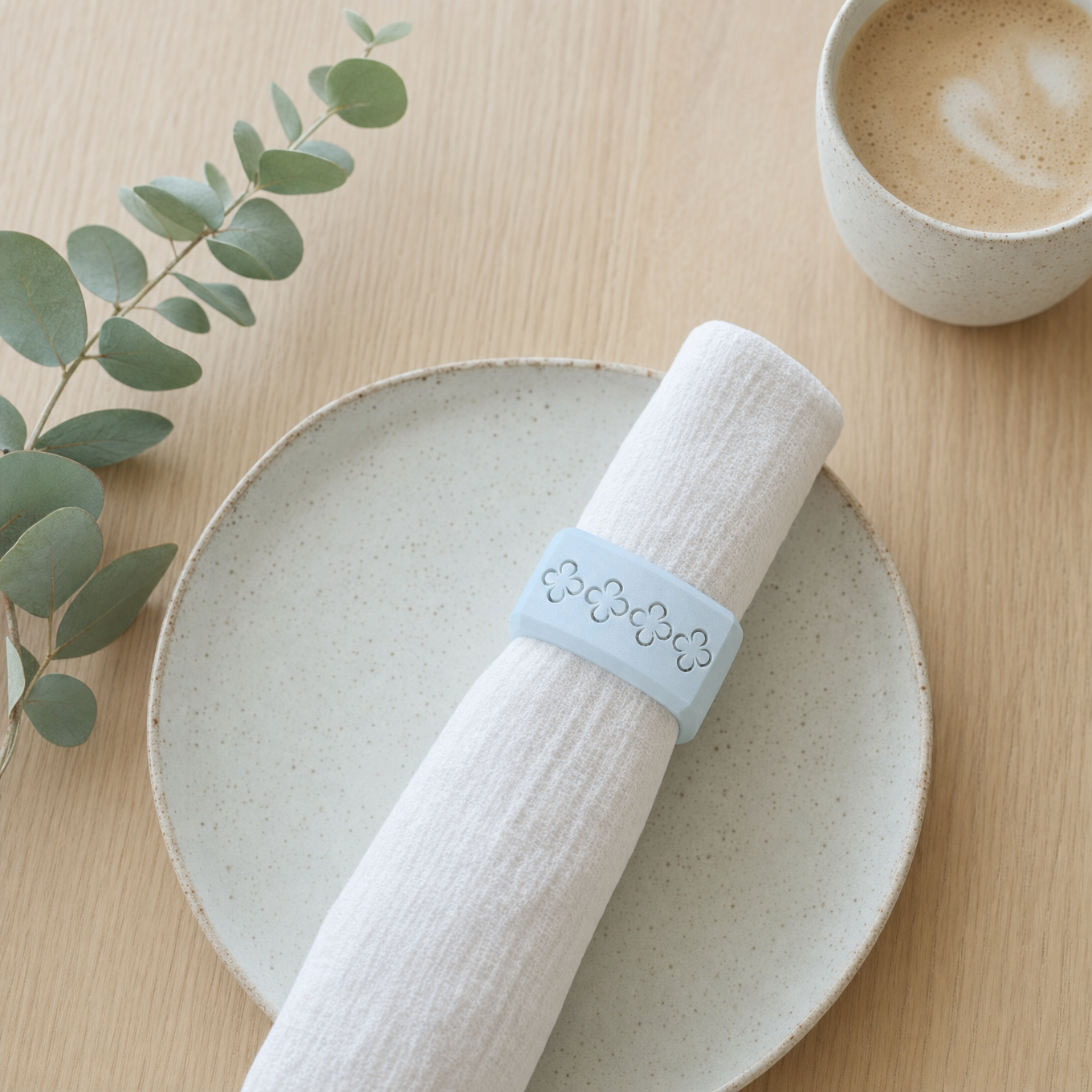 Custom Floral Napkin Rings – Personalized Bamboo PLA